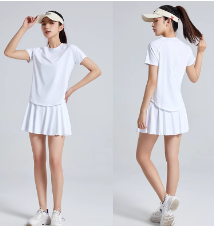 晴碧琳薄款户外运动套装女健身宽松显瘦瑜伽服短袖弹力速干衣跑步服
